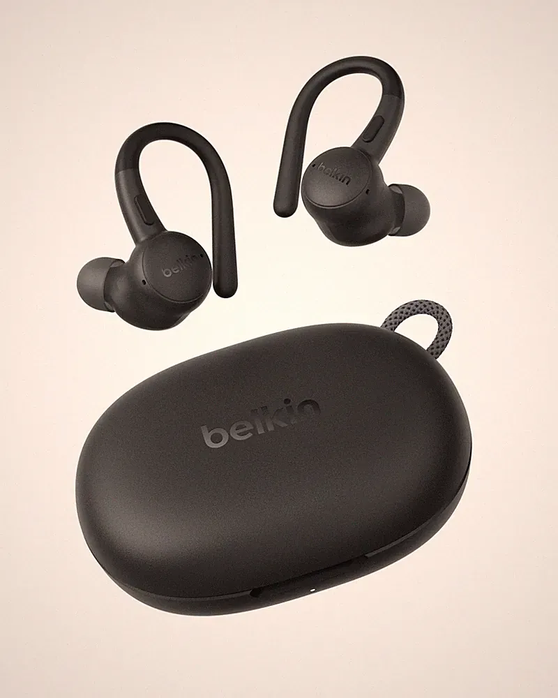 Belkin In-Ear-Kopfhörer, schwarz, Ohrbügeln,wasserdicht (IP54), Bluetooth 5.4