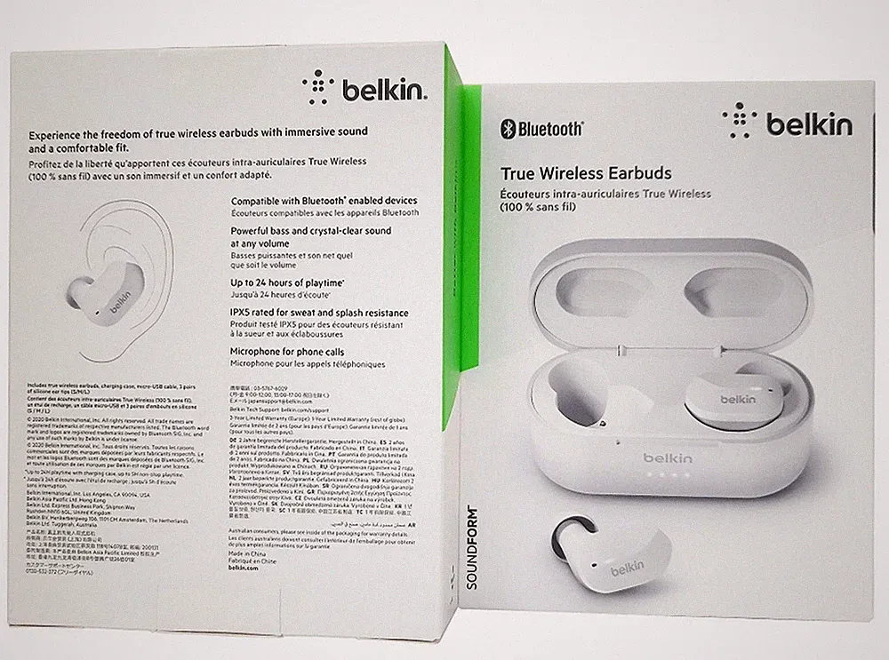 Belkin In-Ear Stereo Bluetooth Kopfhörer Headset SoundFormTrue Kabellos Weiß