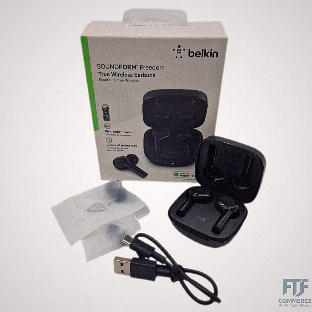 Belkin kabelloser Bluetooth-Kopfhörer mit kabellosem Ladecase, SOUNDFORM Freedom
