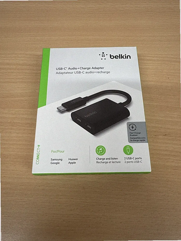 Belkin RockStar USB-C Audio- und Ladeadapter schwarz neu