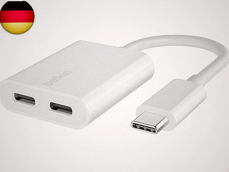 Belkin Rockstar USB-C Audio- und Ladeadapter, weiß