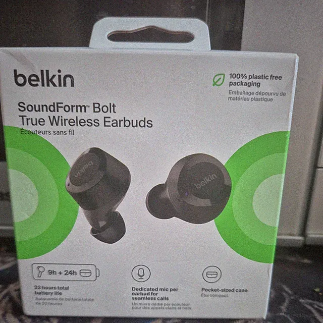 Belkin SoundForm Bolt True Wireless Earbuds, Kabellose Ohrhörer mit bis zu 28H o