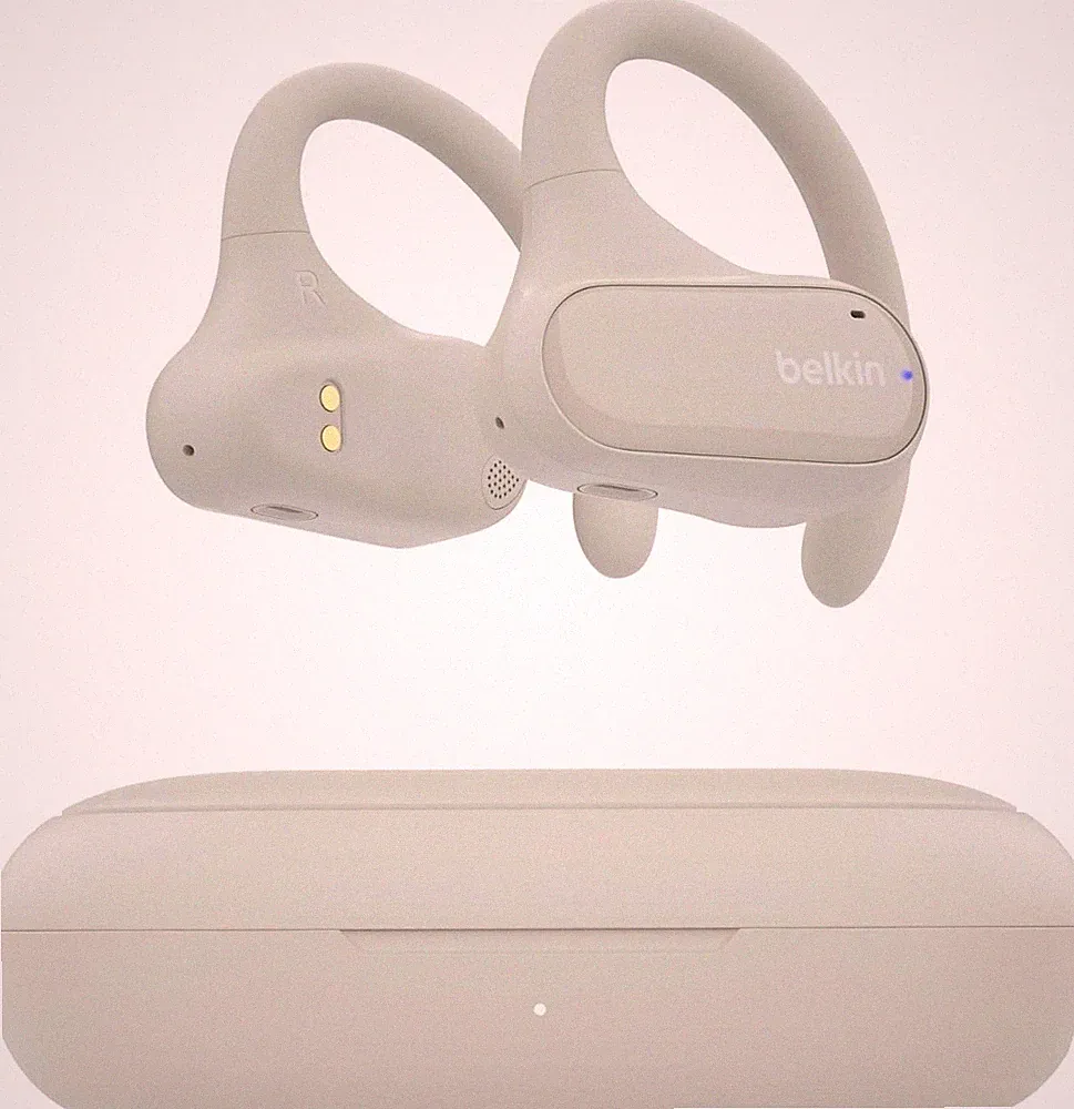 Belkin SoundForm ClearFit Open-Ear Bluetooth 5.3 Kopfhörer IPX5 Sandfarben