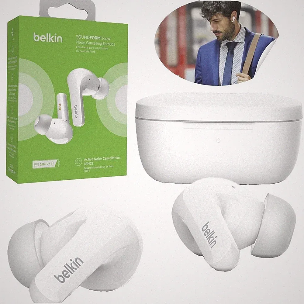 Belkin SoundForm Flow Kabellose 5.2 In-Ear-Kopfhörer, Weiß