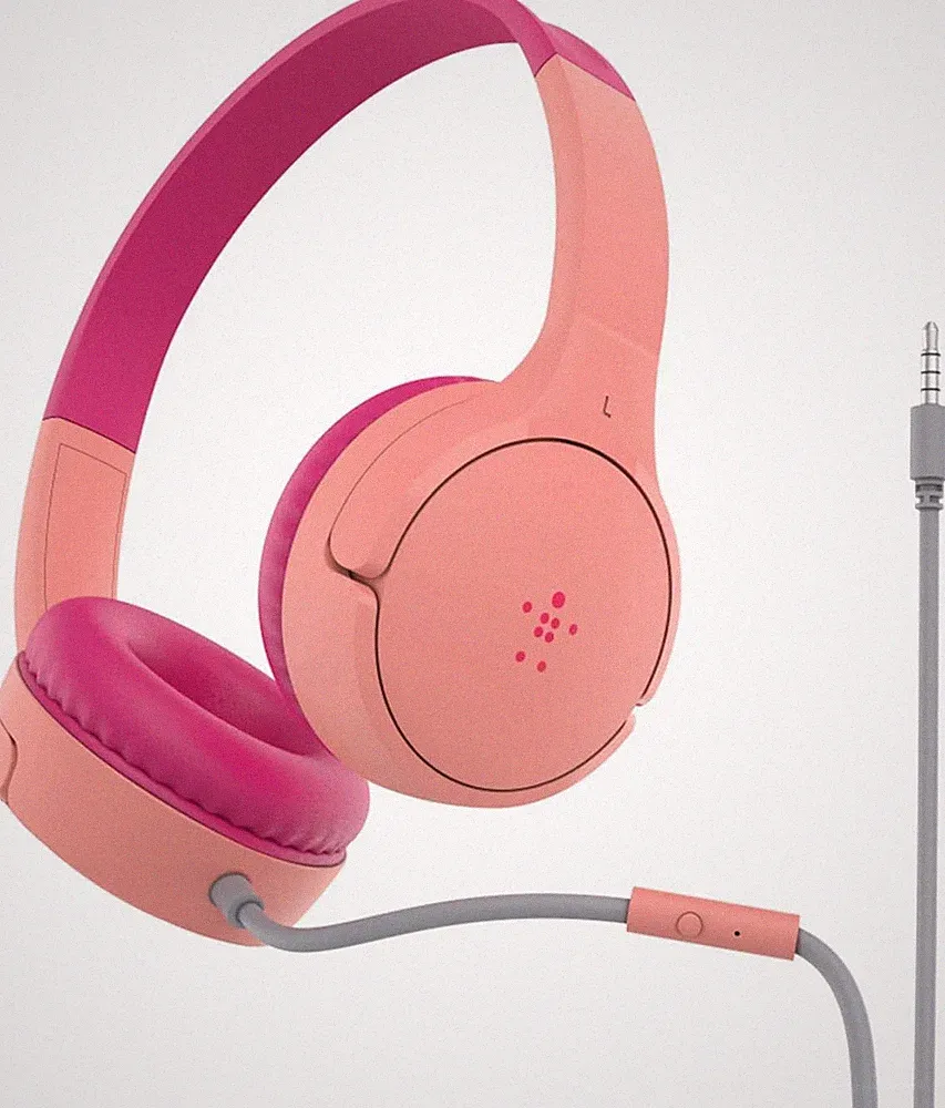 Belkin SoundForm Mini Kinder Kabelgebunden Kopfhörer mit Mikrofon | Rosa On-Ear Headset