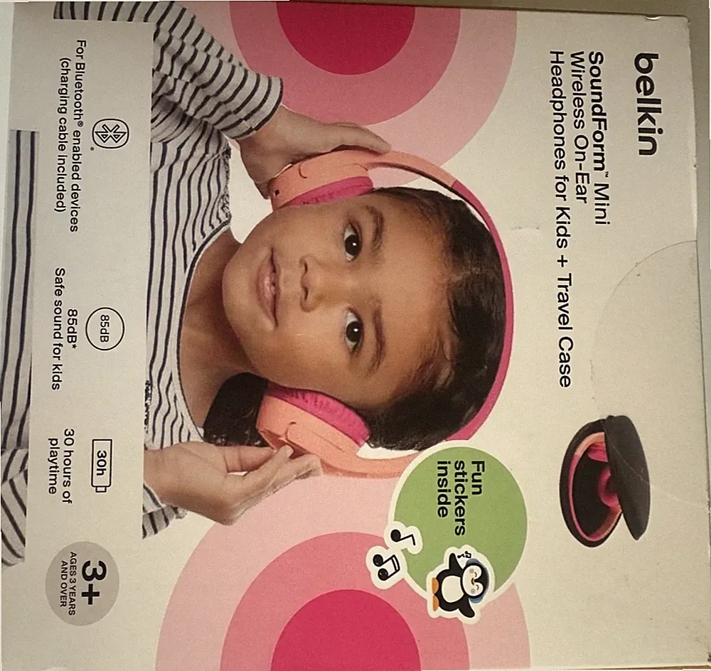 Belkin SoundForm Mini, Wireless On-Ear, Kopfhörer für Kinder + Reiseetui
