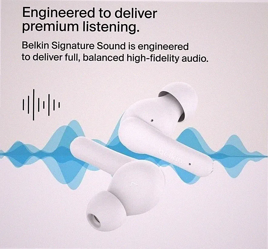 Belkin SOUNDFORM Rhythm True Wireless In-Ear Kopfhörer Bluetooth Headset Weiß