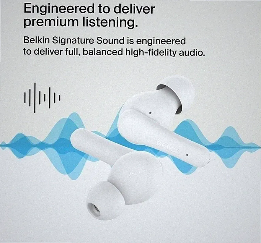 Belkin SOUNDFORM Rhythm True Wireless In-Ear Kopfhörer Bluetooth Headset Weiß