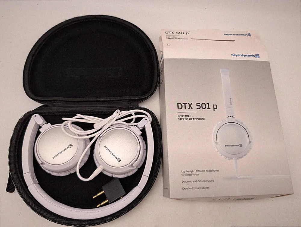 Beyerdynamic DTX 501 p White On-Ear Kopfhörer Foldable Case Flugadapter OVP