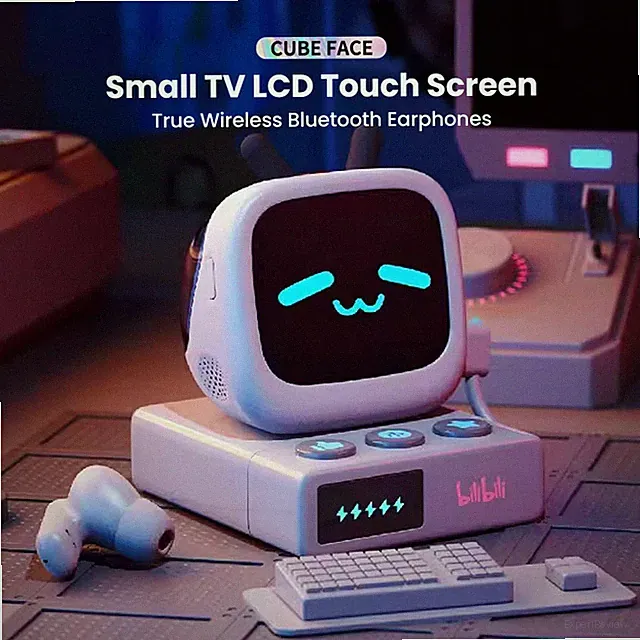 Bilibili Small TV LCD Touch Screen True Wireless Bluetooth Earphones IPX4
