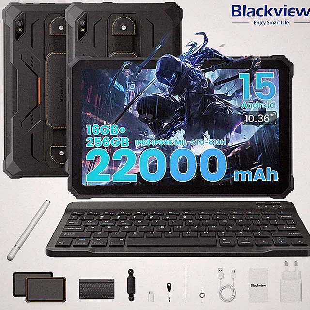 Blackview Active 8 Pro Outdoor Tablet Android 15 16GB+256GB 22000mAh IP68 IP69K