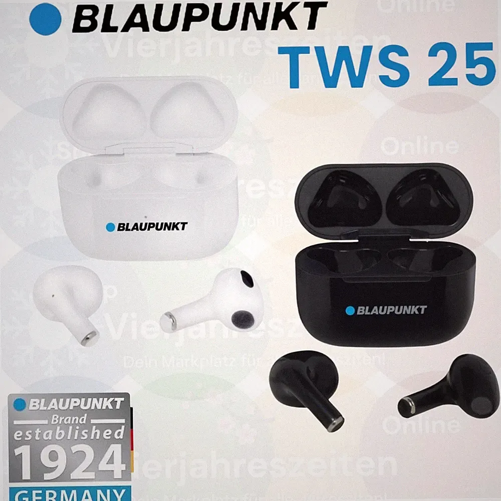 Blaupunkt TWS 25 True Wireless In-Ear-Kopfhörer Weiß / Schwarz , Bluetooth