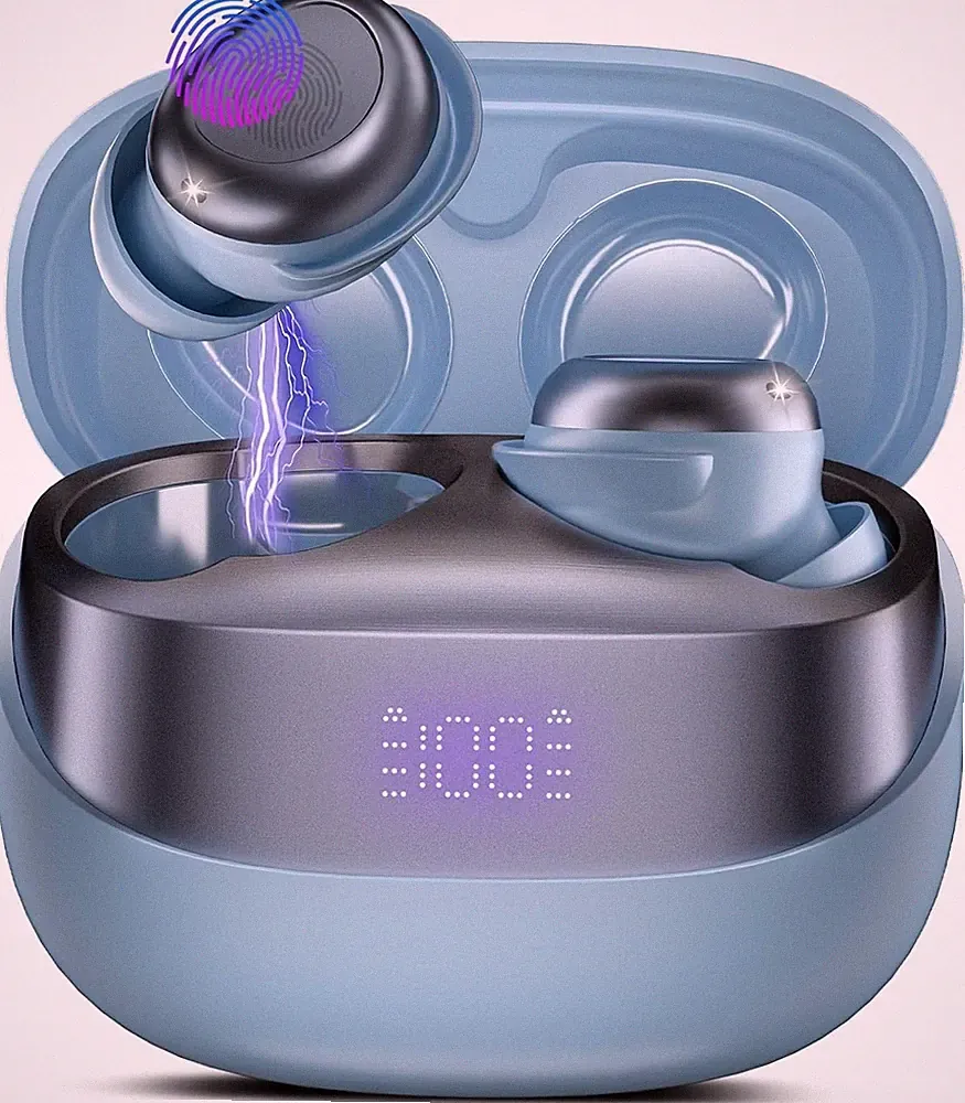 Bluetooth 2026 Mini-In-Ear-Kopfhörer, HiFi-Sound, 47 Std. Spielzeit, blau