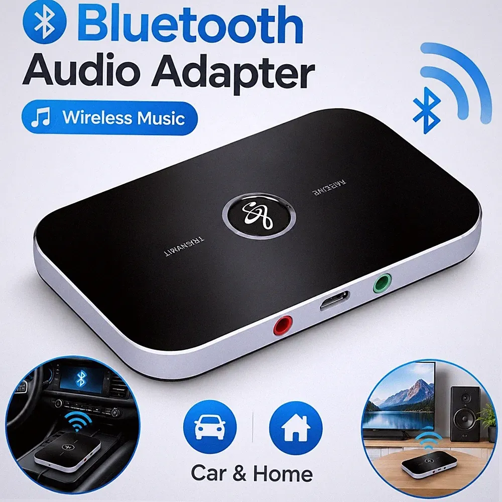Bluetooth 5.0 2in1 Aux Audio Adapter TV Kopfhörer Transmitter Empfänger Sender
