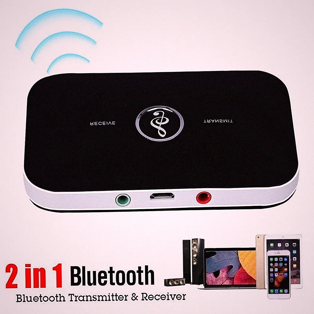 Bluetooth 5.0 Adapter Transmitter Empfänger Sender 2in1 Aux Audio TV Kopfhörer