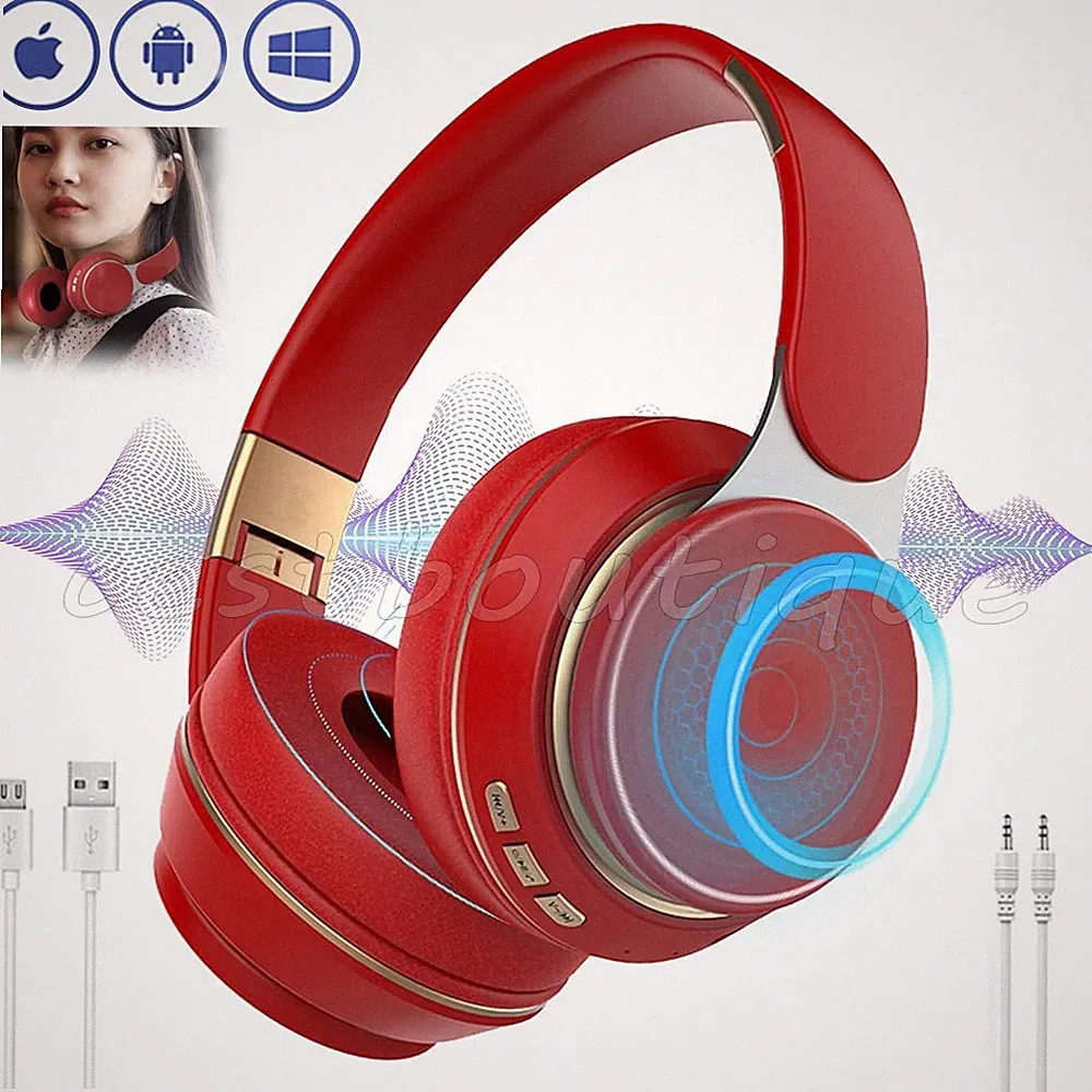 Bluetooth 5.0 Kopfhörer Kabellos Headset Stereo Bass Over-Ear Noise Cancelling