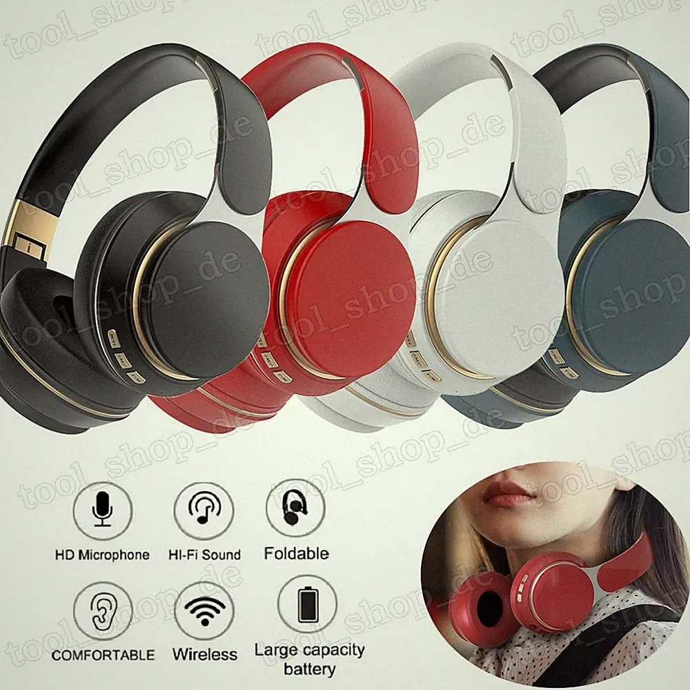 Bluetooth 5.0 Kopfhörer Kabellos On Ear Headset Stereo Bass Over-Ear Faltbare