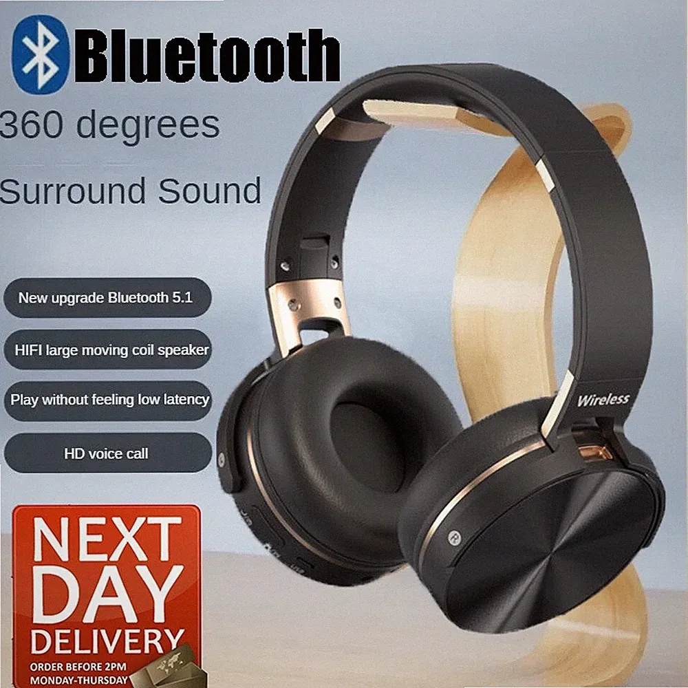 Bluetooth 5.1 Kopfhörer On-Ear Headset Stereo Bass Headphone HiFi Ohrhörer
