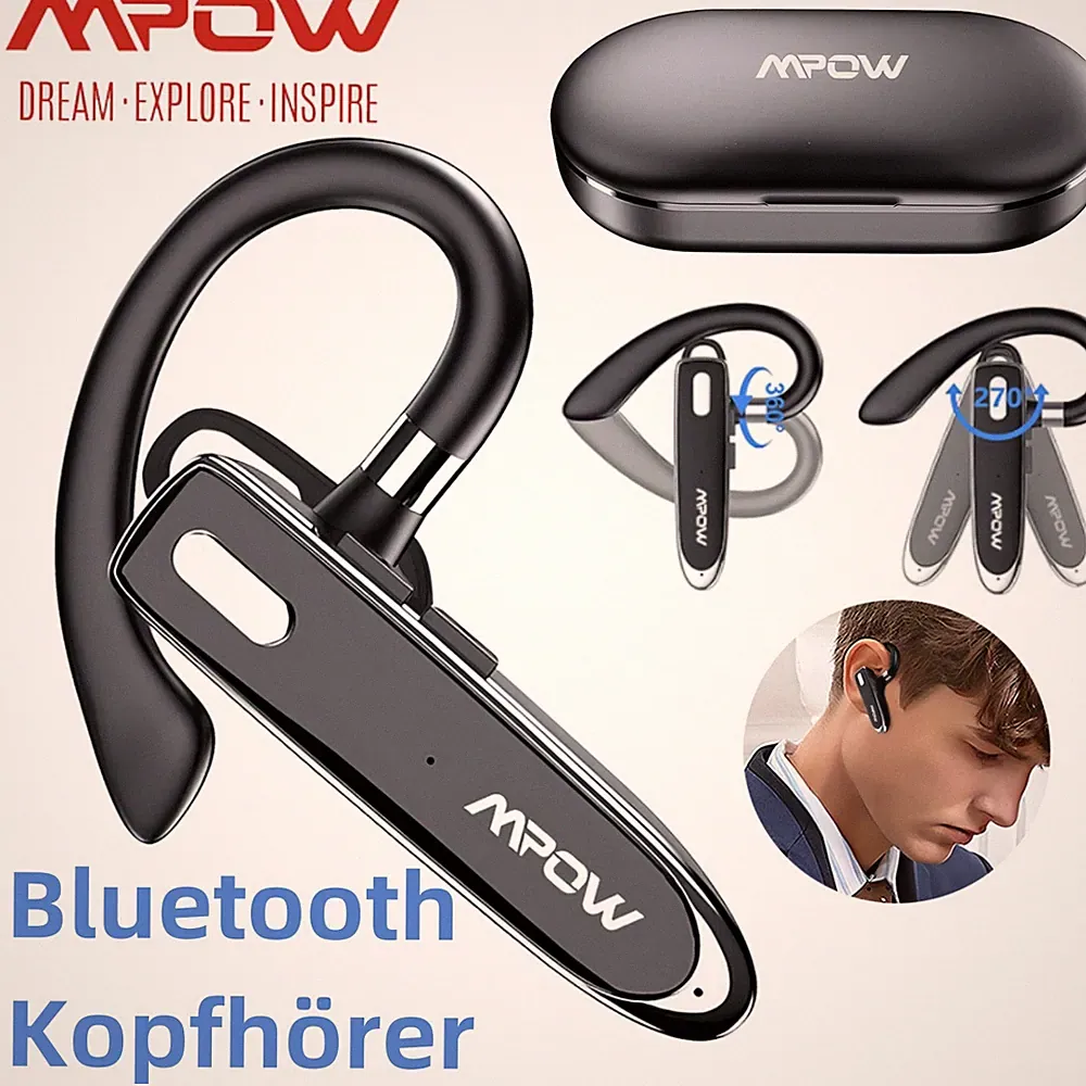 Bluetooth 5.3 Headset In-Ear Kopfhörer Kabellos Ohrhörer mit Mikrofon für Handy
