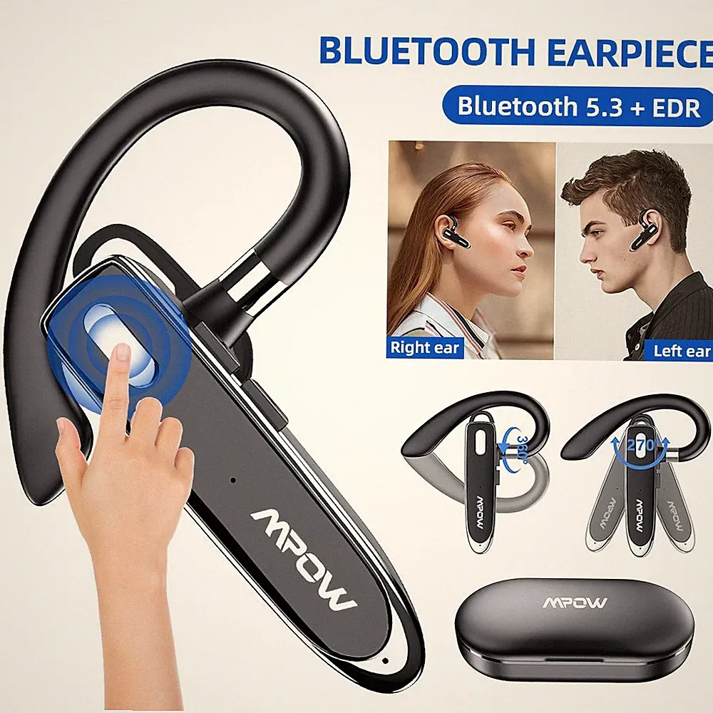 Bluetooth 5.3 Headset Stereo Kopfhörer Kabellos Ohrhörer Geräuschunterdrückung