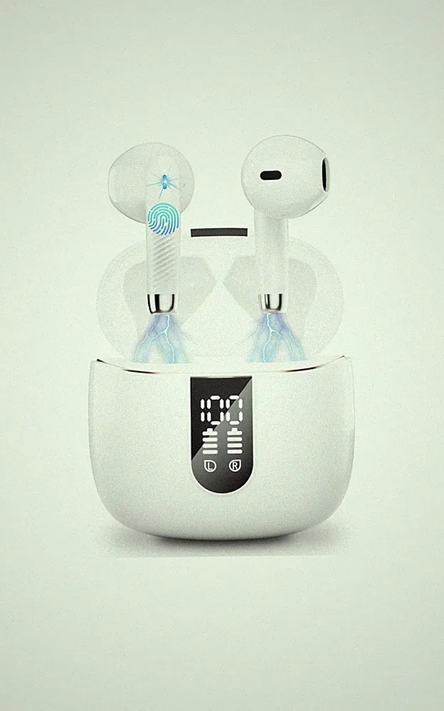 Bluetooth 5.3 In-Ear Kopfhörer Kabellos 36h Akku 4 ENC Mikrofone LED Anzeige