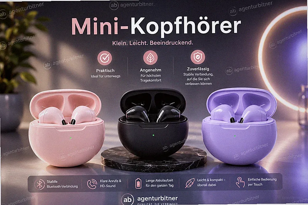 Bluetooth 5.3 Kopfhörer f. Handy In-Ear Kabellos Ohrhörer Touch Headset Top Blue