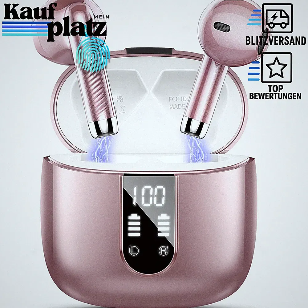 Bluetooth 5.3 Kopfhörer In Ear Kabellos 48H Spielzeit mit ENC Noise Cancelling