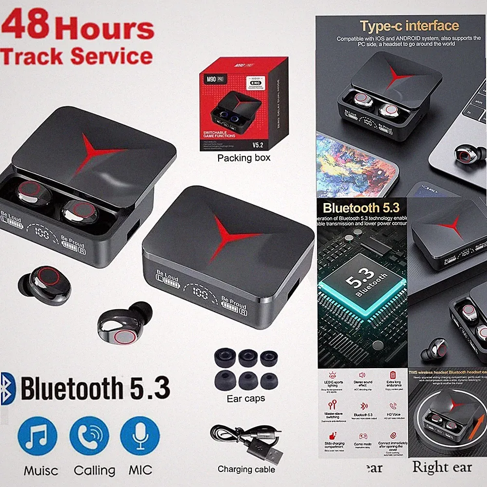 Bluetooth 5.3 Kopfhörer In-Ear Kabellos Ohrhörer mit Mikrofon Touch Headset