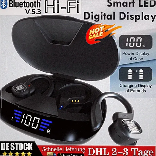 Bluetooth 5.3 Kopfhörer In Ear Kabellos TWS Sportkopfhörer IPX-5 mit Mikrofon