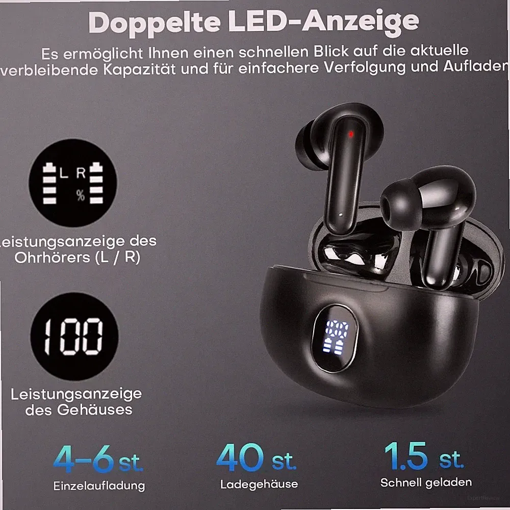 Bluetooth 5.3 Kopfhörer In Ear Kabellos TWS Sportkopfhörer IPX-7 mit Mikrofon
