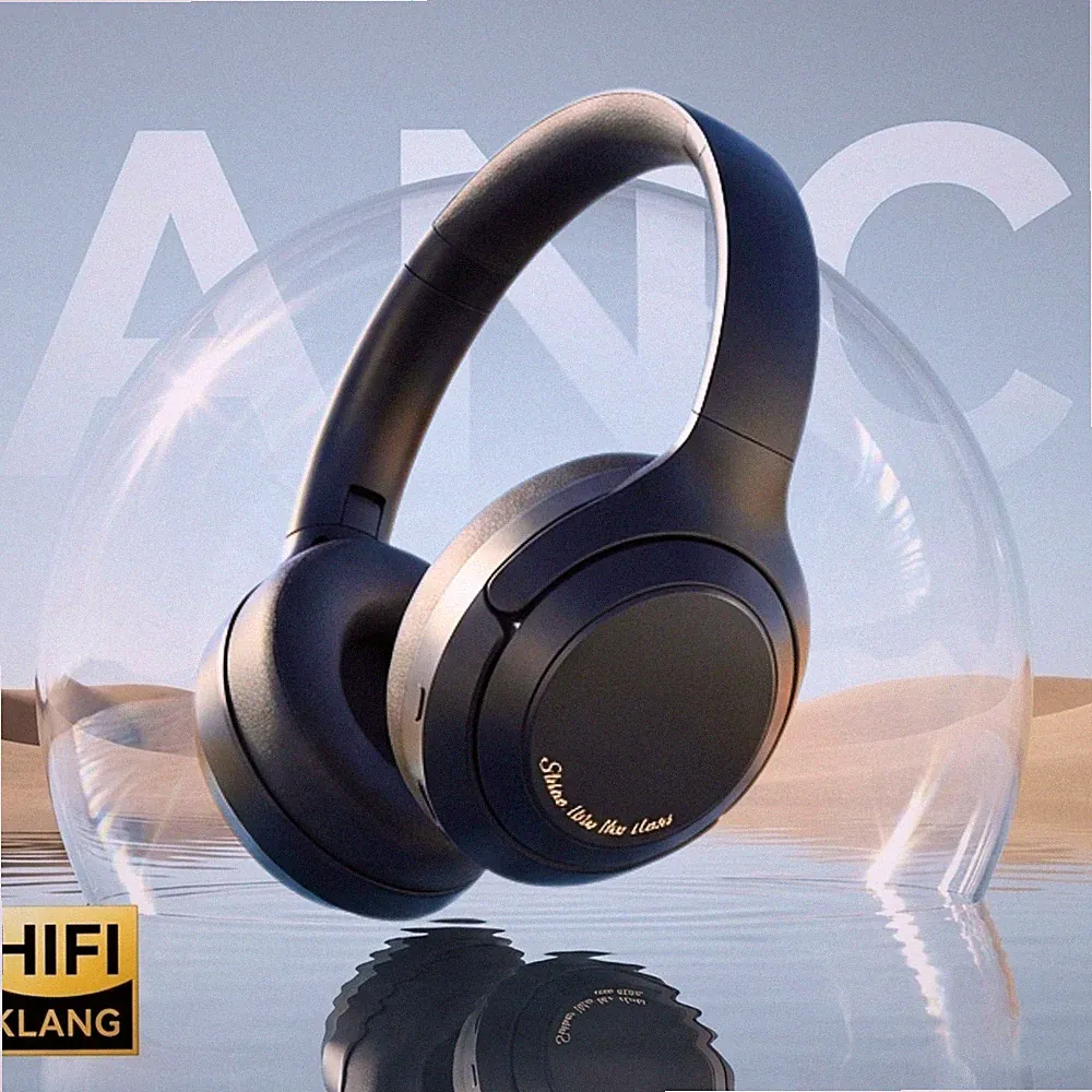 Bluetooth 5.3 Kopfhörer Over Ear ANC 25 Std Akku Mikrofon Faltbar Schwarz Greige