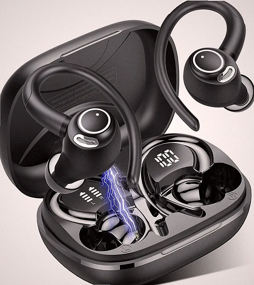Bluetooth 5 3 Kopfhörer Sport In Ear Kabellos HD Mic 40 Std Spielzeit IP