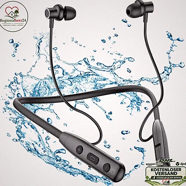 Bluetooth 5.3 Kopfhörer Sport In Ear Kabellose Nackenbügel IPX6 Wasserdicht