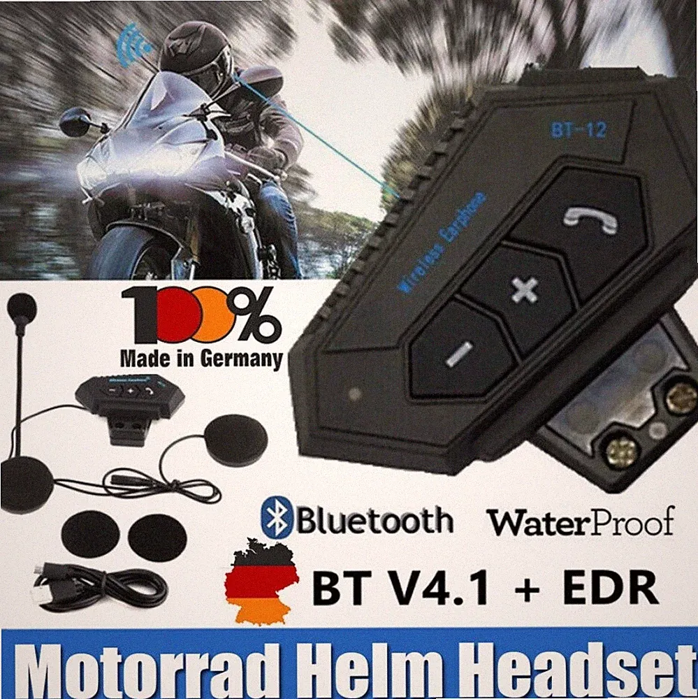 Bluetooth 5.3 Motorrad Helm Headset Motorradhelm Kopfhörer Freisprecheinrichtung