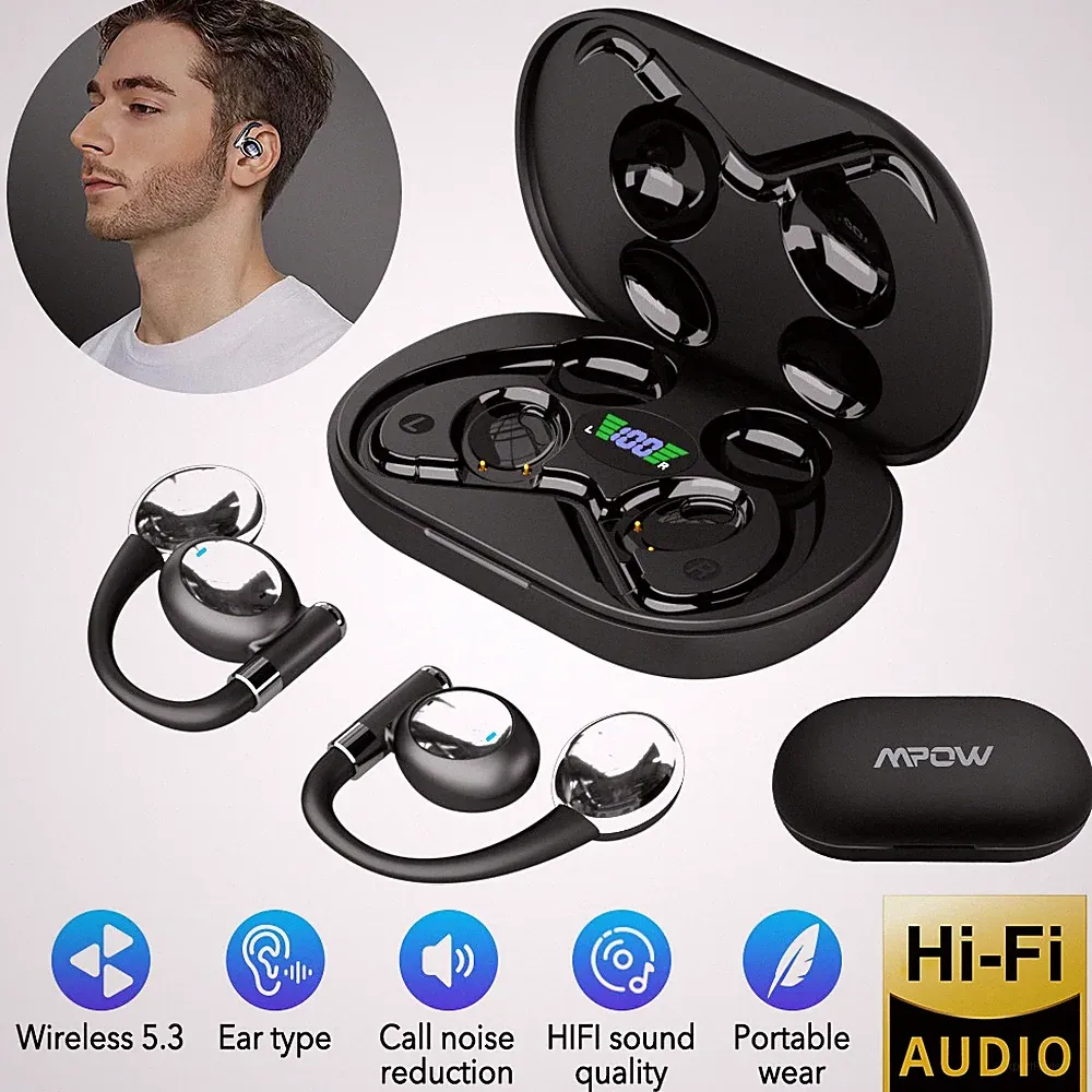 Bluetooth 5.3 Ohrbügel Kopfhörer Open Ear 48h Akku Touch Steuerung Sport Laufen