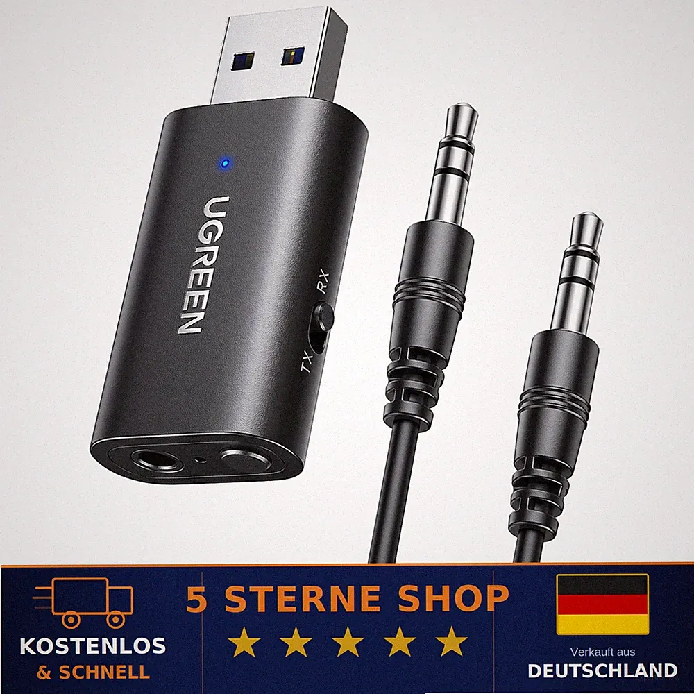Bluetooth 5.4 Adapter 2 in 1 Klinke Sender und Empfänger für TV, Kopfhörer, S...