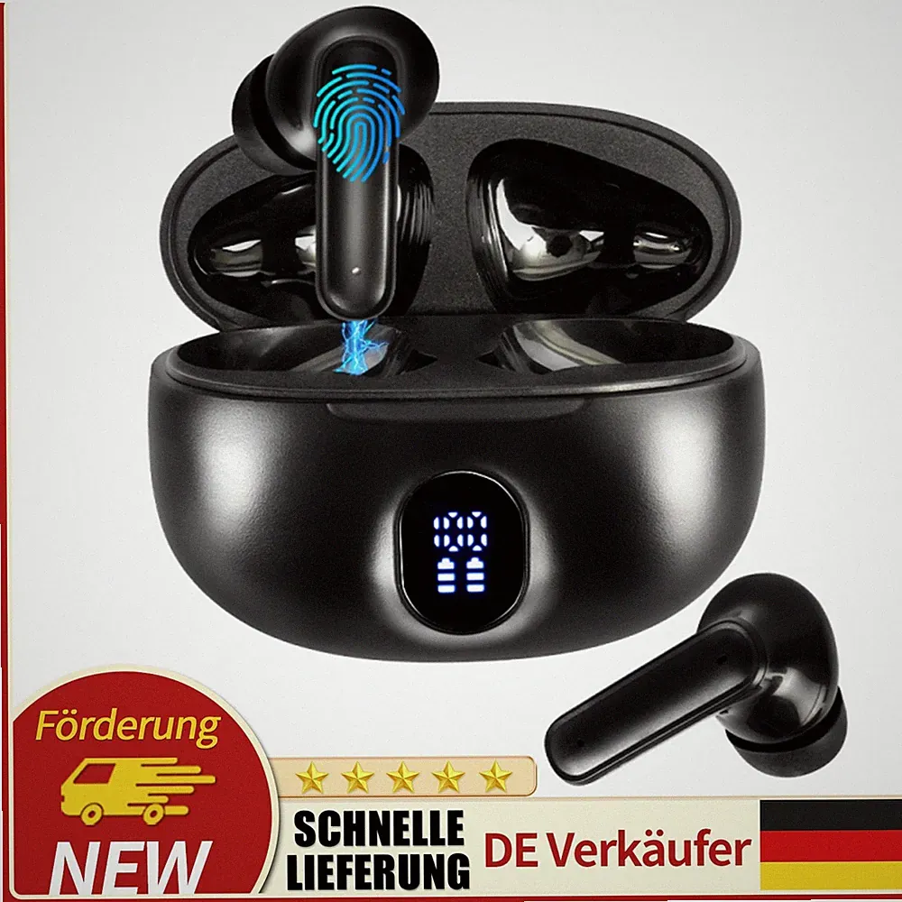 Bluetooth 5.4 Headset Stereo Kopfhörer Kabellos Ohrhörer Mit Mikrofon Für Handy