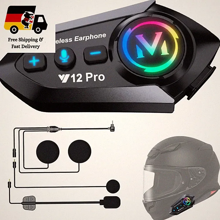 Bluetooth 5.4 Helm Kopfhörer Dual Chip Audio Multitasking 500m Kommunikation