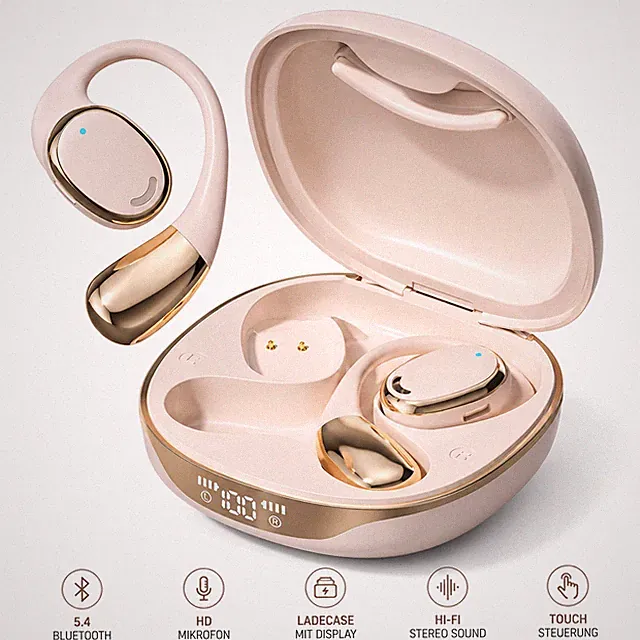 Bluetooth 5.4 In-Ear Kopfhörer Wireless Earbuds Mikrofon Ladecase M70 Rosa TWS