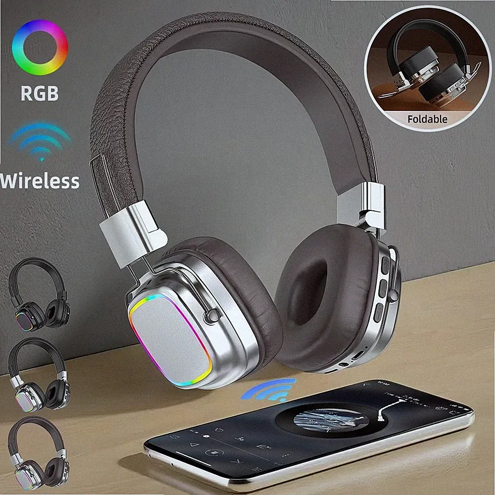 Bluetooth 5.4 kabellos Over-Ear Kopfhörer Faltbar mit 3,5-mm und Kabelverbindung