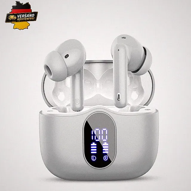 Bluetooth 5.4 Kopfhörer 40 Std Spielzeit LED Anzeige Sport In Ear