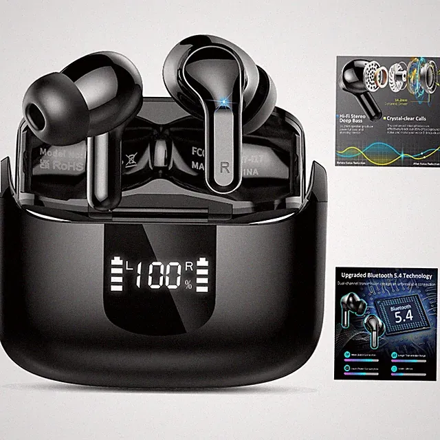 Bluetooth 5.4 Kopfhörer 44 Std 3D Stereo Wasserdicht Sport