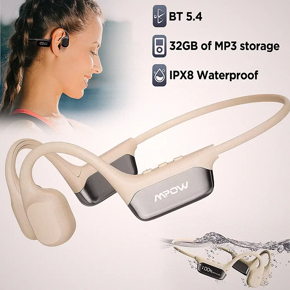 Bluetooth 5.4 Kopfhörer Knochenschall Nackenbügel Sport Wasserdicht Headset MPOW