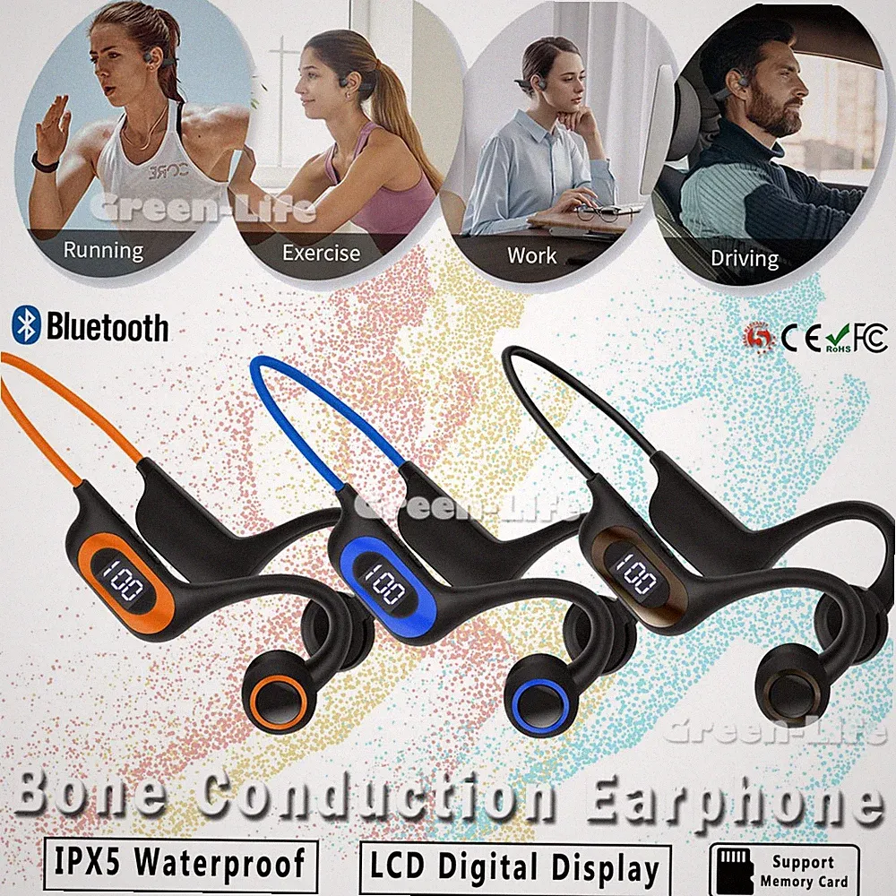 Bluetooth 5.4 Kopfhörer Knochenschall Open Ear Sport Headset Bone Conduction