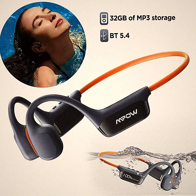 Bluetooth 5.4 Kopfhörer Ohrbügel Kabellos TWS Sportkopfhörer 32 GB Speicher IPX8