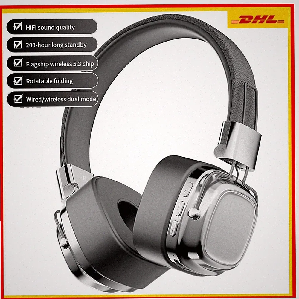 Bluetooth 5.4 Kopfhörer Over Ear Kabellos Stereo Headset Bass Ohrhörer Faltbar