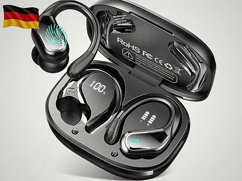 Bluetooth 5.4 Kopfhörer Sport, 75Std 2026 Kopfhörer Kabellos Bluetooth, Bass 3