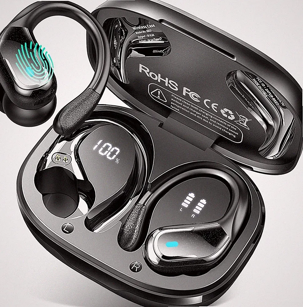 Bluetooth 5.4 Kopfhörer Sport, 75Std 2026 Kopfhörer Kabellos Bluetooth, Bass 3