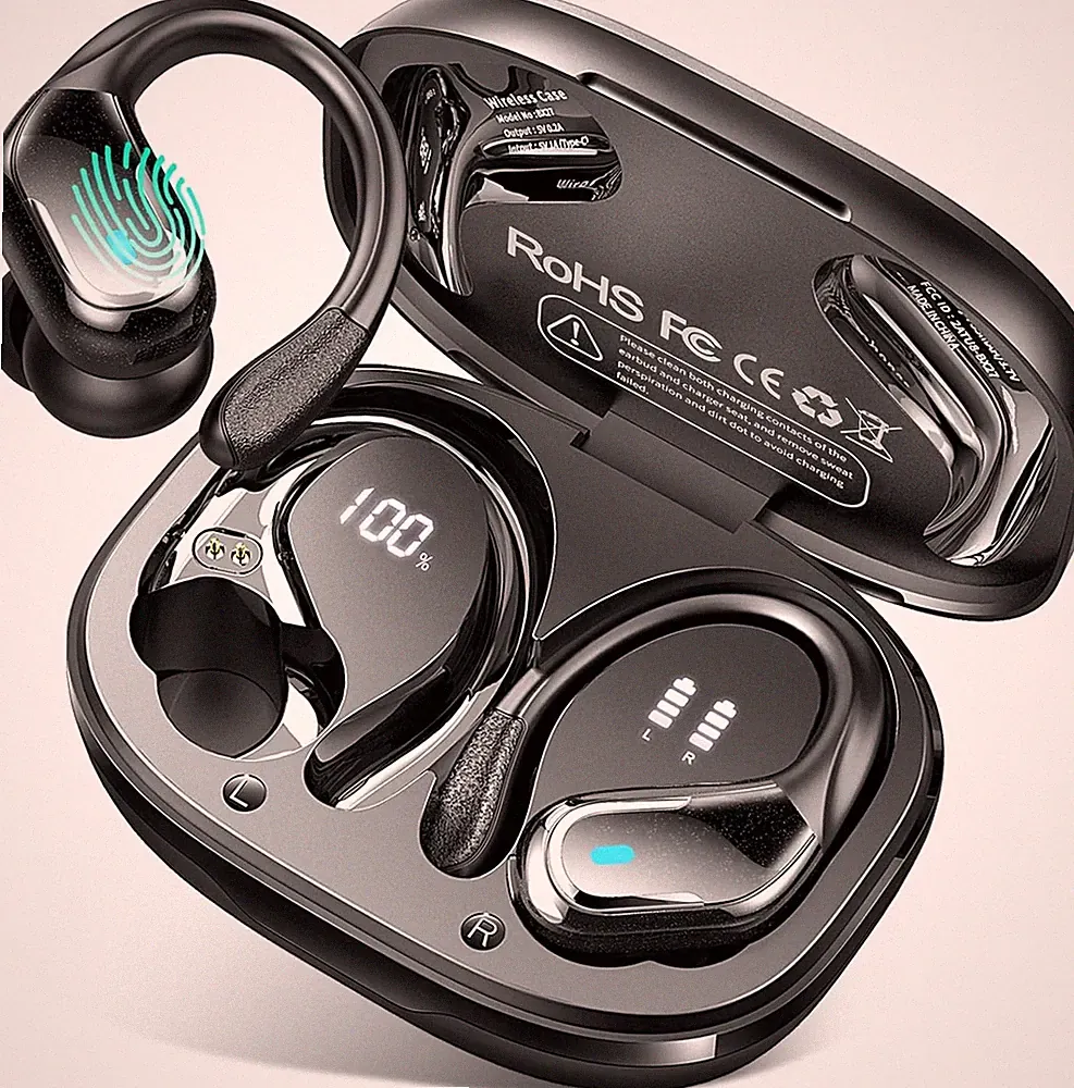Bluetooth 5.4 Kopfhörer Sport, 75Std Kopfhörer Kabellos Bluetooth in Ear