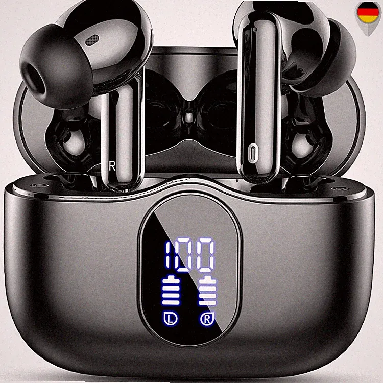 Bluetooth 5.4 Kopfhörer Sport In Ear 40 Std Spielzeit LED Anzeige